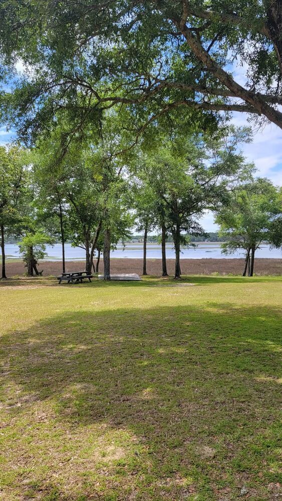 Shaded waterfront grounds